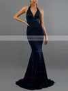 Trumpet/Mermaid Halter Jersey Sweep Train Bow Prom Dresses #Favs020107875
