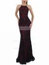 Trumpet/Mermaid Scoop Neck Lace Sweep Train Prom Dresses #Favs020107879