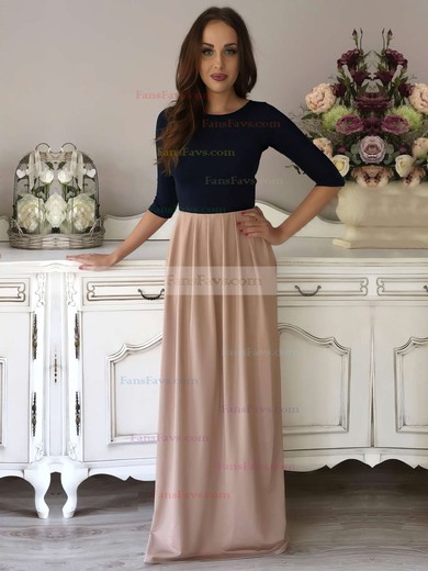 A-line Scoop Neck Silk-like Satin Floor-length Pockets Prom Dresses #Favs020103549