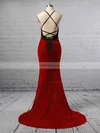 Trumpet/Mermaid Halter Velvet Sweep Train Appliques Lace Prom Dresses #Favs020104830