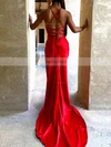 Trumpet/Mermaid Cowl Neck Silk-like Satin Sweep Train Prom Dresses #Favs020107890