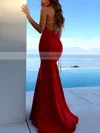 Trumpet/Mermaid Scoop Neck Stretch Crepe Sweep Train Split Front Prom Dresses #Favs020107893