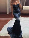 Trumpet/Mermaid Sweetheart Silk-like Satin Sweep Train Beading Prom Dresses #Favs020104831
