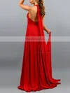 A-line Halter Chiffon Sweep Train Split Front Prom Dresses #Favs020107898
