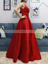 Princess V-neck Satin Floor-length Prom Dresses #Favs020104832
