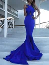Trumpet/Mermaid Scoop Neck Stretch Crepe Sweep Train Prom Dresses #Favs020104835