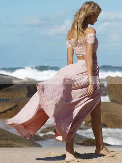 A-line Off-the-shoulder Chiffon Floor-length Sashes / Ribbons Prom Dresses #Favs020104851