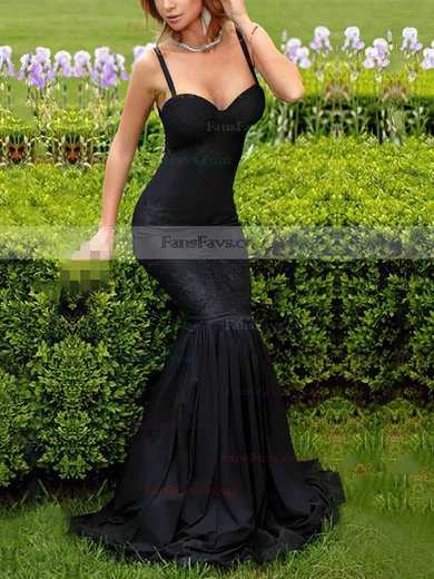 Trumpet/Mermaid Sweetheart Silk-like Satin Floor-length Appliques Lace Prom Dresses #Favs020103550