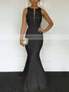 Trumpet/Mermaid Scoop Neck Silk-like Satin Sweep Train Prom Dresses #Favs020104893