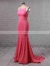 Trumpet/Mermaid Scoop Neck Jersey Sweep Train Prom Dresses #Favs020104907