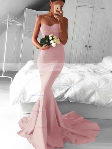 Trumpet/Mermaid Sweetheart Jersey Sweep Train Prom Dresses #Favs020103568