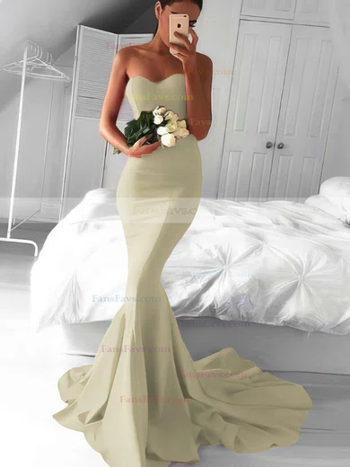 Trumpet/Mermaid Sweetheart Jersey Sweep Train Prom Dresses #Favs020103568