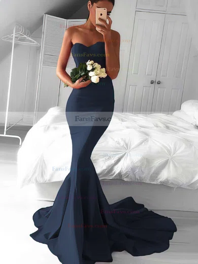 Trumpet/Mermaid Sweetheart Jersey Sweep Train Prom Dresses #Favs020103568