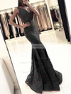 Trumpet/Mermaid V-neck Lace Floor-length Prom Dresses #Favs020104918