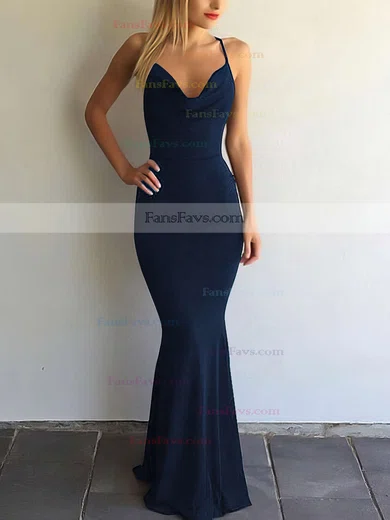 Trumpet/Mermaid V-neck Silk-like Satin Floor-length Prom Dresses #Favs020104950