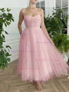 A-line Sweetheart Tulle Ankle-length Pockets Prom Dresses #Favs020107975
