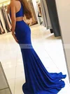 Trumpet/Mermaid Scoop Neck Stretch Crepe Sweep Train Split Front Prom Dresses #Favs020108066