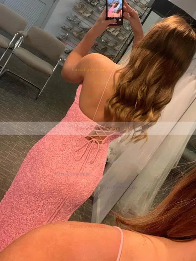 Sheath/Column V-neck Sequined Sweep Train Split Front Prom Dresses #Favs020108168