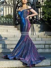 Trumpet/Mermaid Off-the-shoulder Glitter Sweep Train Prom Dresses #Favs020108295