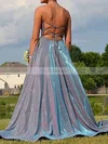 A-line Strapless Glitter Sweep Train Split Front Prom Dresses #Favs020108301