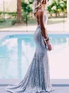 Trumpet/Mermaid V-neck Sequined Sweep Train Appliques Lace Prom Dresses #Favs020108312