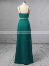 A-line V-neck Silk-like Satin Floor-length Split Front Prom Dresses #Favs020105266