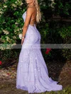 Trumpet/Mermaid Square Neckline Lace Tulle Sweep Train Appliques Lace Prom Dresses #Favs020108233