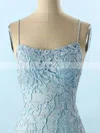 Trumpet/Mermaid Square Neckline Lace Tulle Sweep Train Appliques Lace Prom Dresses #Favs020108233