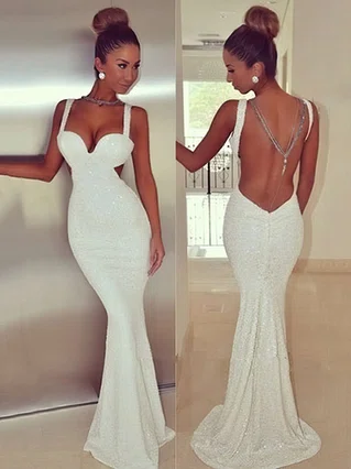 Trumpet/Mermaid V-neck Sequined Sweep Train Prom Dresses #Favs020104513 Trumpet/Mermaid V-neck Sequined Sweep Train Prom Dresses #Favs020104513