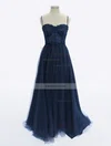 A-line V-neck Glitter Sweep Train Appliques Lace Prom Dresses #Favs020108512