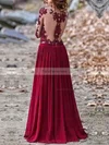 A-line Scoop Neck Tulle Silk-like Satin Sweep Train Appliques Lace Prom Dresses #Favs020108538