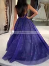 A-line V-neck Glitter Sweep Train Prom Dresses #Favs020108440