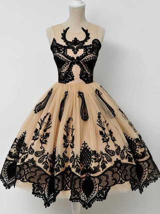 A-line Scoop Neck Lace Tulle Short/Mini Appliques Lace Prom Dresses #Favs020108456 A-line Scoop Neck Lace Tulle Short/Mini Appliques Lace Prom Dresses #Favs020108456