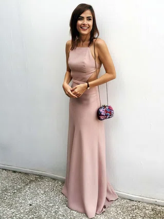Sheath/Column Square Neckline Silk-like Satin Floor-length Prom Dresses #Favs020105366 Sheath/Column Square Neckline Silk-like Satin Floor-length Prom Dresses #Favs020105366