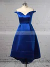 A-line Off-the-shoulder Satin Asymmetrical Pockets Prom Dresses #Favs020105378