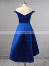 A-line Off-the-shoulder Satin Asymmetrical Pockets Prom Dresses #Favs020105378