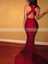 Trumpet/Mermaid V-neck Silk-like Satin Court Train Prom Dresses #Favs020103723