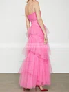 Sheath/Column Sweetheart Tulle Floor-length Tiered Prom Dresses #Favs020108678