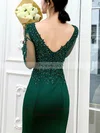 Trumpet/Mermaid V-neck Stretch Crepe Sweep Train Beading Prom Dresses #Favs020108770