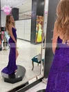 Sheath/Column V-neck Sequined Sweep Train Split Front Prom Dresses #Favs020108793