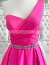 A-line One Shoulder Satin Sweep Train Beading Prom Dresses #Favs020108833
