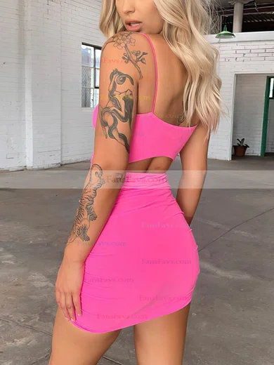 Sheath/Column Square Neckline Jersey Short/Mini Homecoming Dresses #Favs020110444