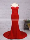 Trumpet/Mermaid Sweetheart Jersey Court Train Appliques Lace Prom Dresses #Favs020103733
