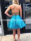 A-line Scoop Neck Sequined Short/Mini Homecoming Dresses #Favs020110543