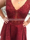 A-line V-neck Lace Tulle Short/Mini Homecoming Dresses With Appliques Lace #Favs020110529