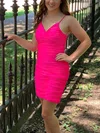 Sheath/Column V-neck Jersey Short/Mini Homecoming Dresses #Favs020110343