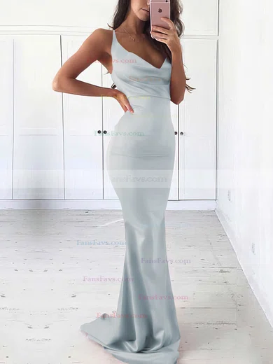 Sheath/Column Cowl Neck Silk-like Satin Sweep Train Prom Dresses #Favs020105542