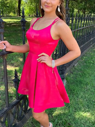 A-line Scoop Neck Silk-like Satin Short/Mini Homecoming Dresses #Favs020110352 A-line Scoop Neck Silk-like Satin Short/Mini Homecoming Dresses #Favs020110352