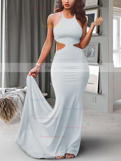 Trumpet/Mermaid Scoop Neck Jersey Sweep Train Prom Dresses #Favs020104329