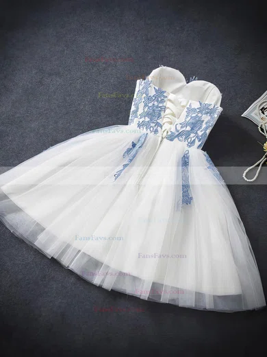 A-line Sweetheart Tulle Short/Mini Homecoming Dresses With Lace #Favs020110462